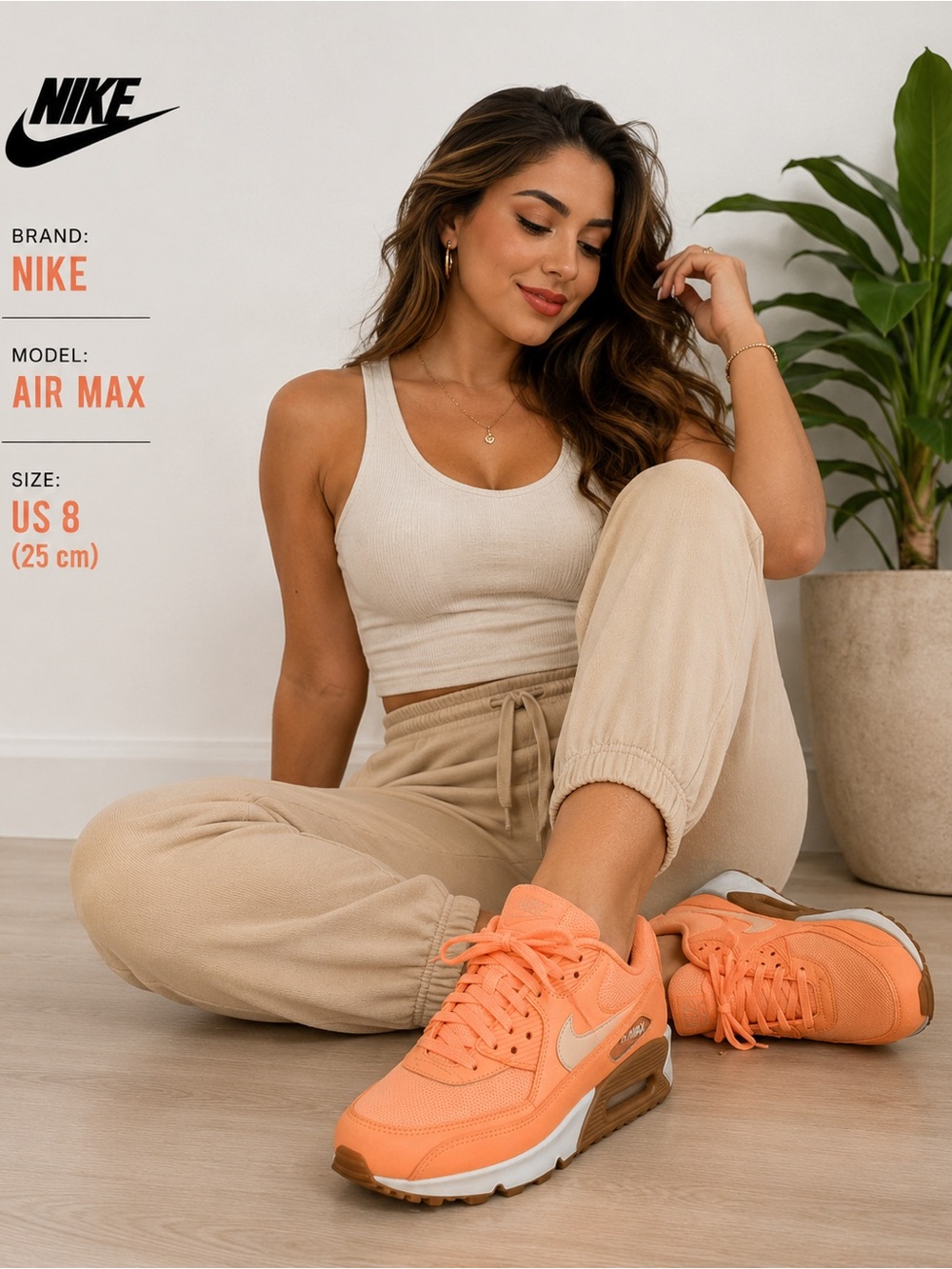 Nike Women's Air Max Sneakers in Coral Orange